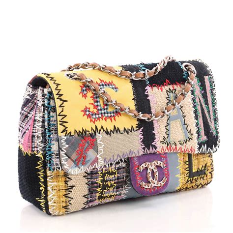 chanel multicolor patchwork bag|chanel patch pocket handbags.